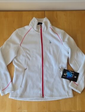 Spyder Core Full Zip Ribbed Long Sleeve Fleece Sweater Jacket